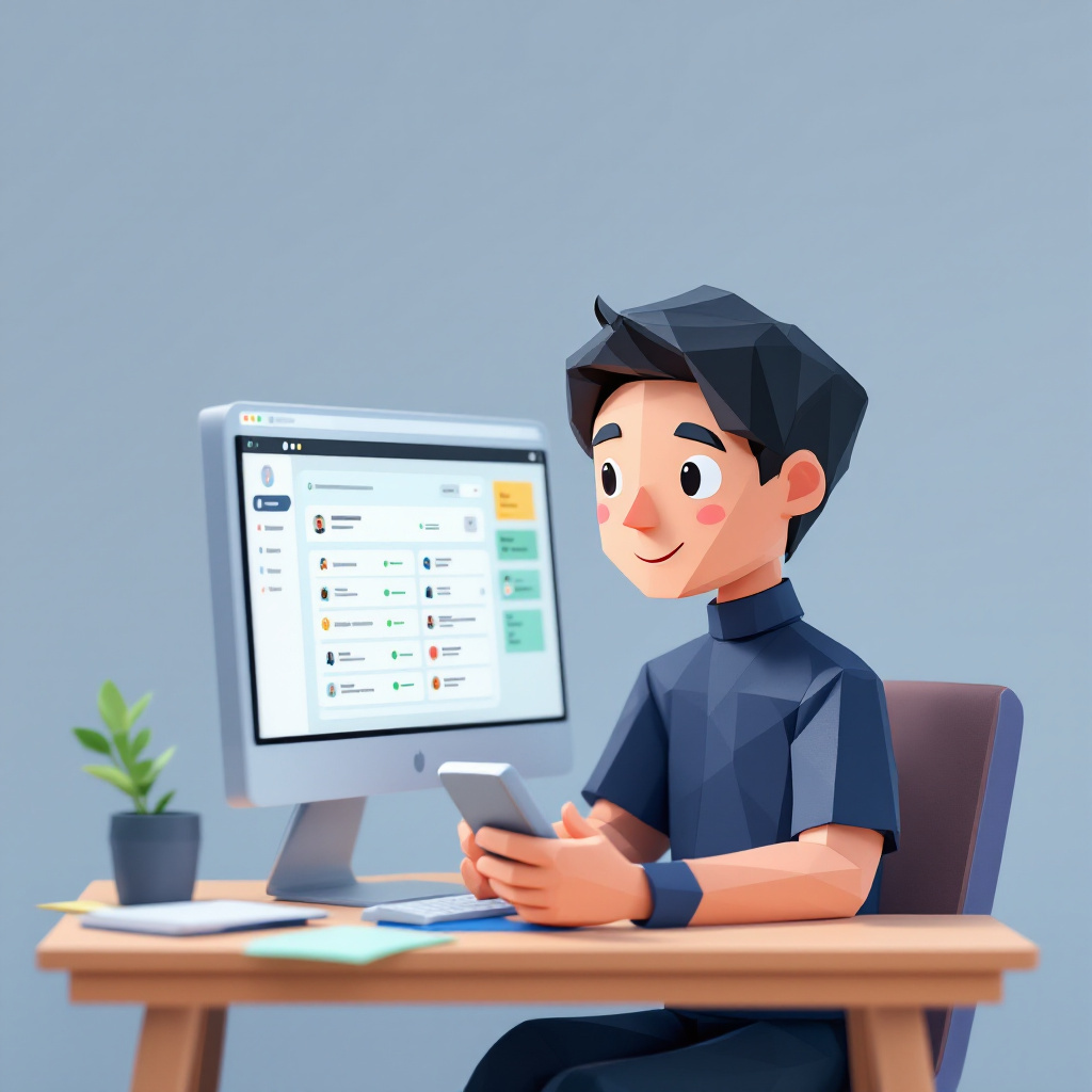 AI導入担当のキャラクターイラスト