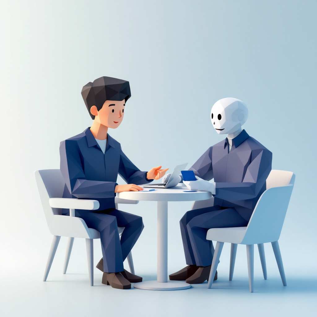 AIソリューション営業のキャラクターイラスト